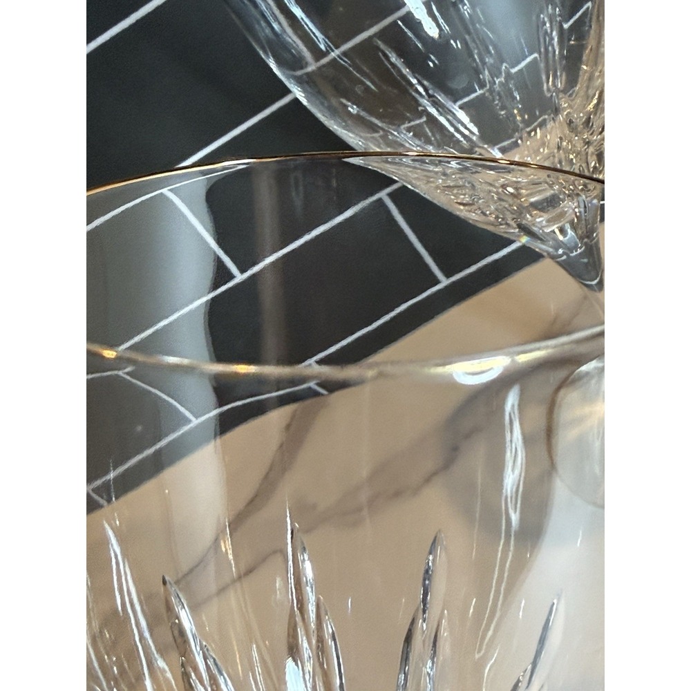 Lenox Firelight Gold Crystal Water Goblet Iced Tea Glasses Set 4 NWT USA - Picture 8 of 11